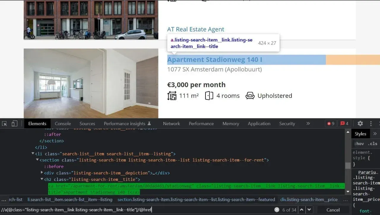 Scraping Property Data from a Real Estate Website