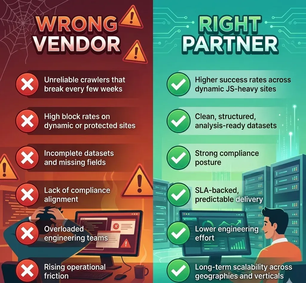 Wrong vendor vs right vendor for web scraping