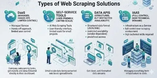 types of web scraping solutions