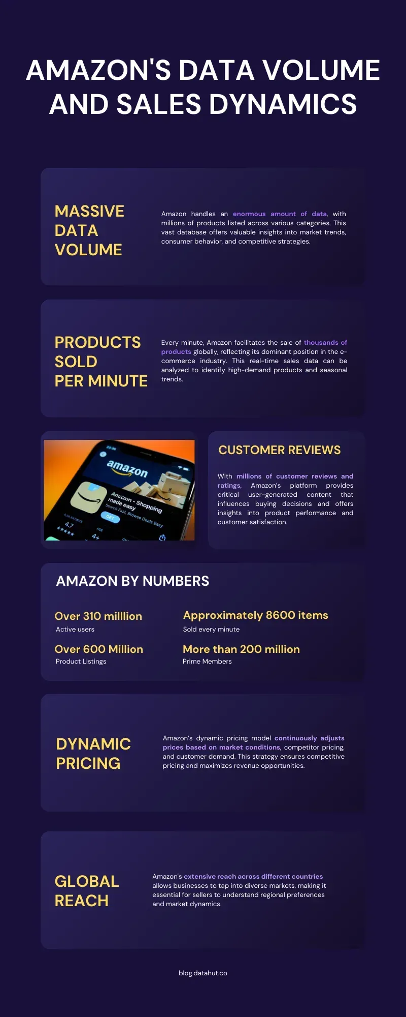 amazon's data volumes and sales dynamics