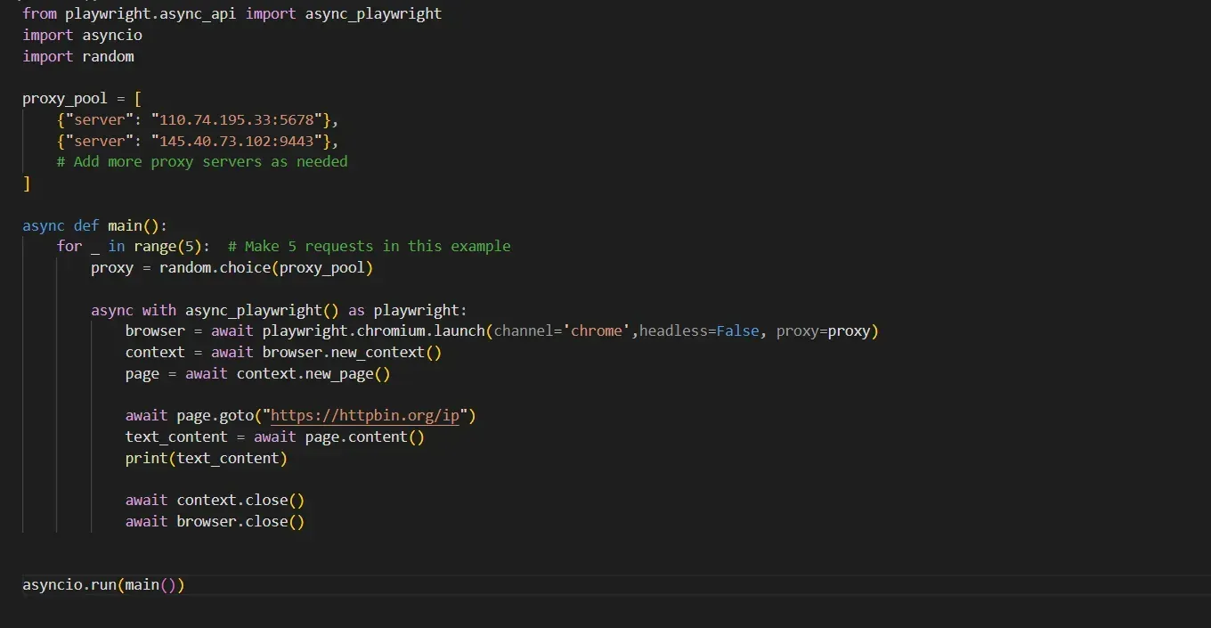 Implement proxy rotation in Playwright
