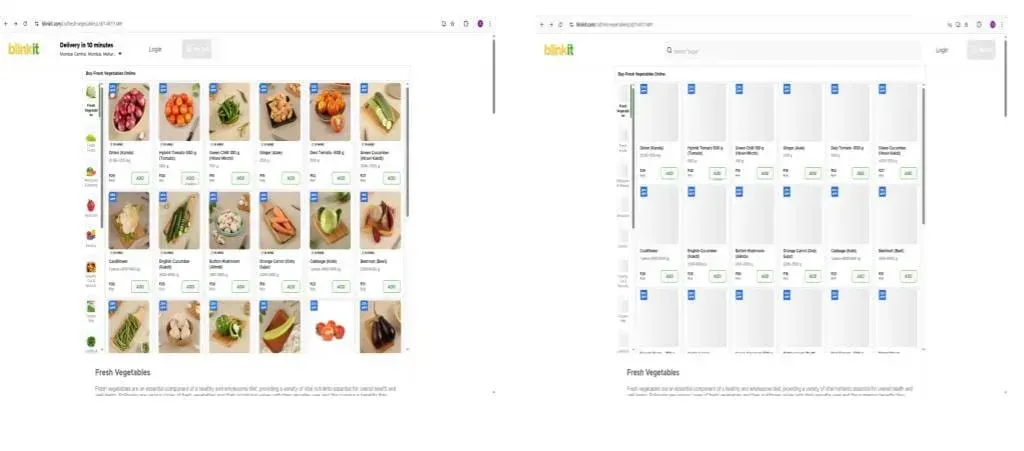 Example page showing javascript enabled and disabled difference