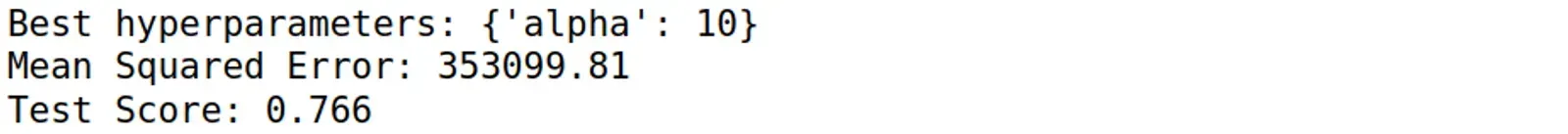 model = Ridge()
# Create a dictionary of hyperparameters to...