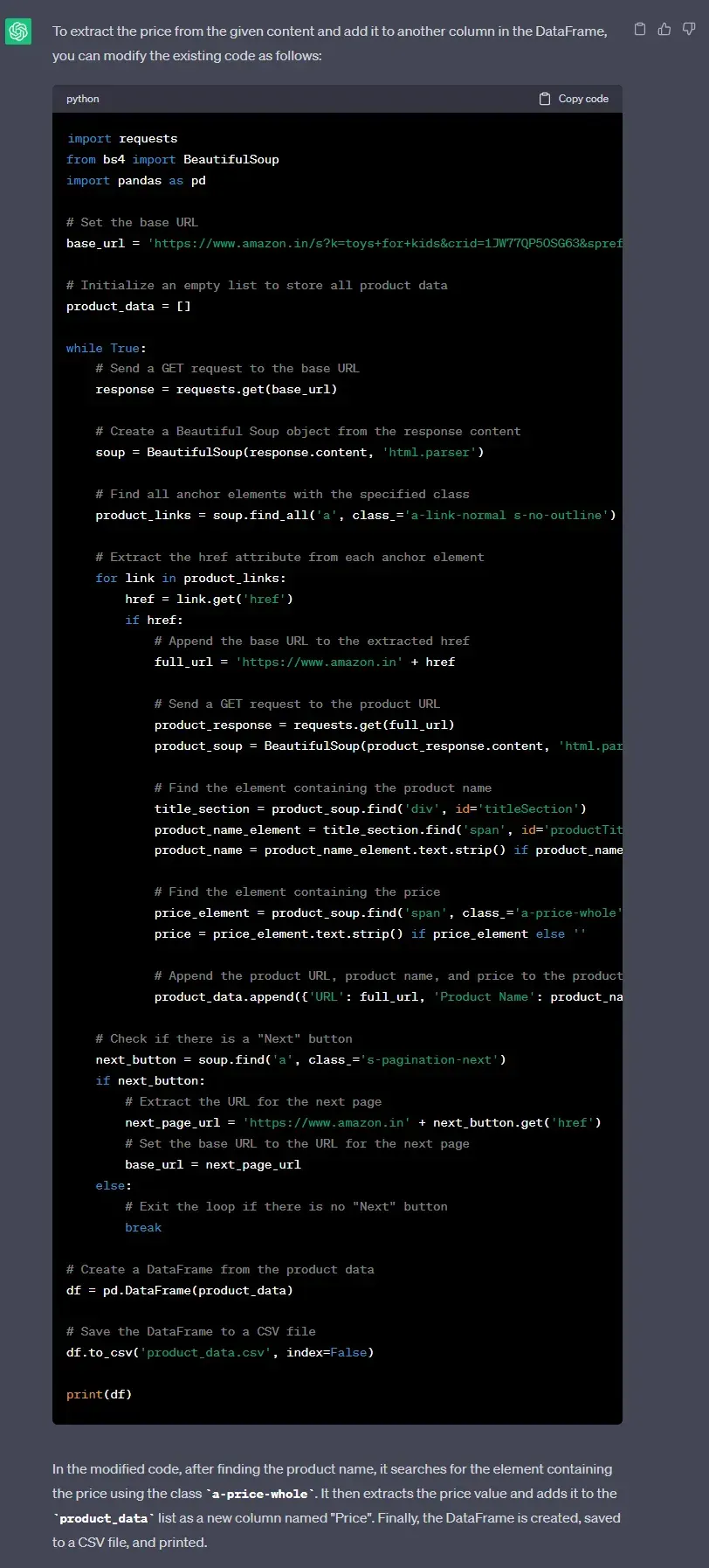 Automate Web Scraping Using ChatGPT: How to Scrape Amazon using Chatgpt