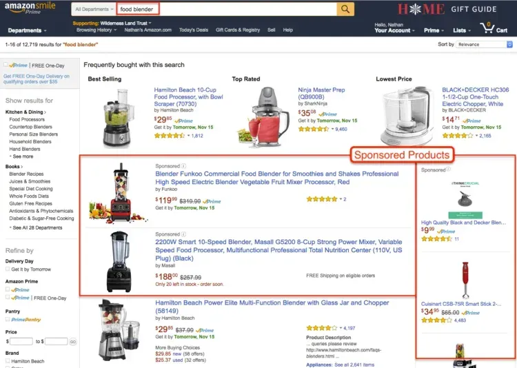 Below you can see how Amazon displays recommendations after searching multiple product feeds and multiple categories:
