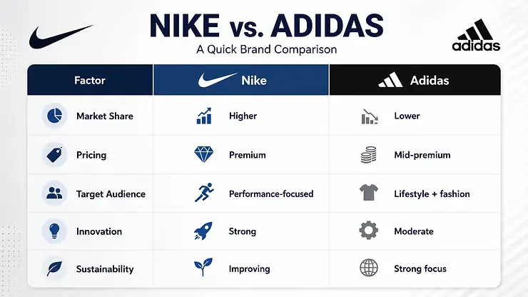 Nike vs Adidas quick brand comparison
